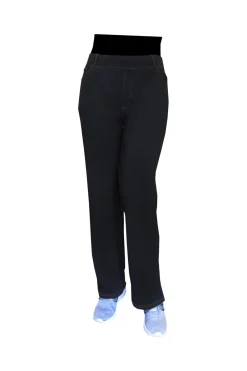 La Cera™ Pantalon Con Corte De Bota De Punto Elastico De Talla Grande La Cera