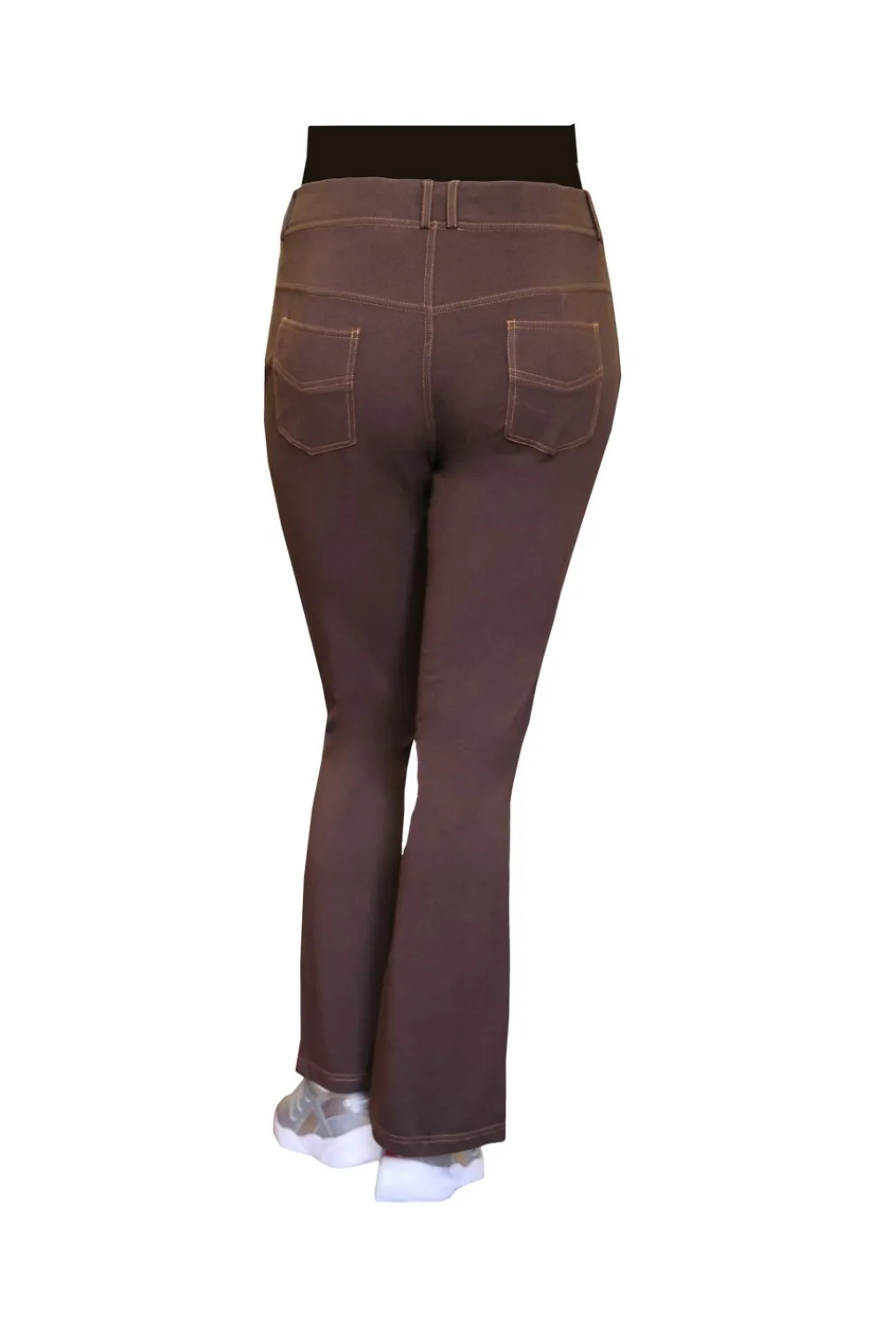La Cera™ Pantalon Con Corte De Bota De Punto Elastico De Talla Grande La Cera