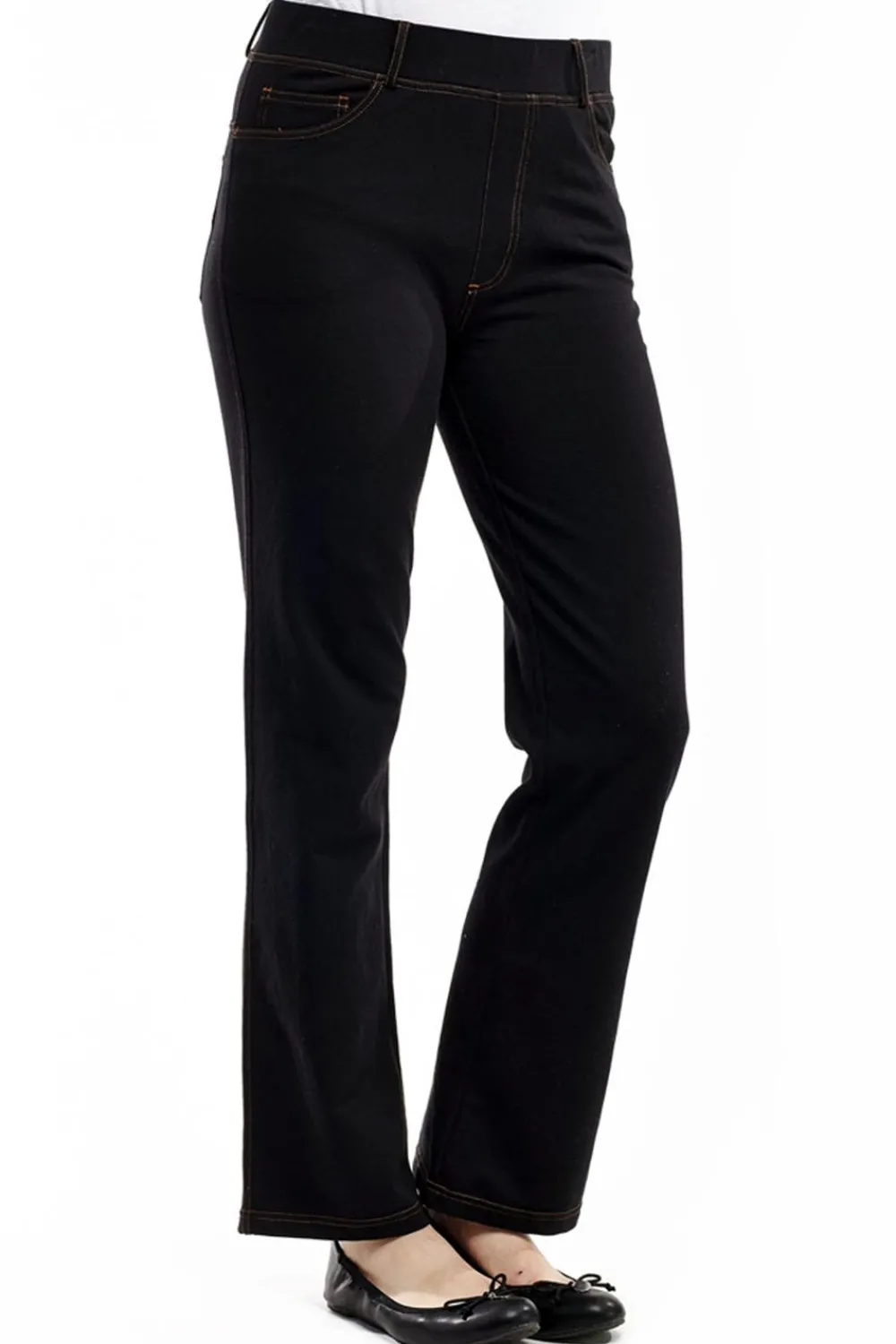 La Cera™ Pantalon Con Corte Tipo Bota De Punto Elastico La Cera