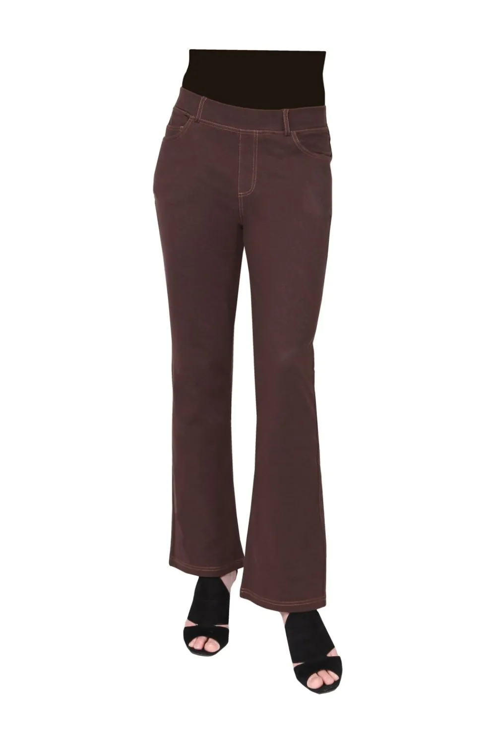 La Cera™ Pantalon Con Corte Tipo Bota De Punto Elastico La Cera