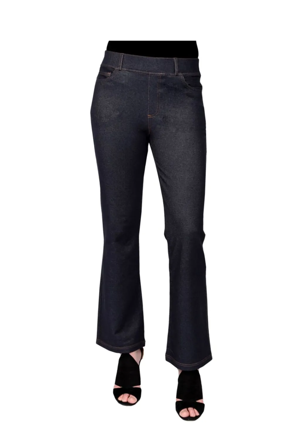 La Cera™ Pantalon Con Corte Tipo Bota De Punto Elastico La Cera