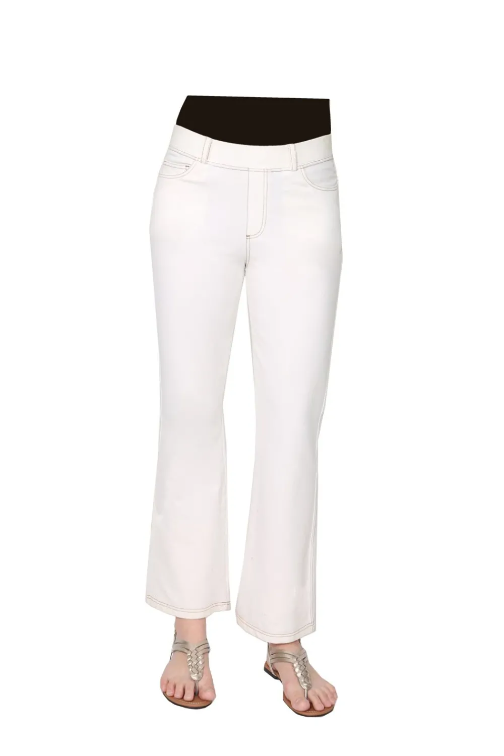 La Cera™ Pantalon Con Corte Tipo Bota De Punto Elastico La Cera