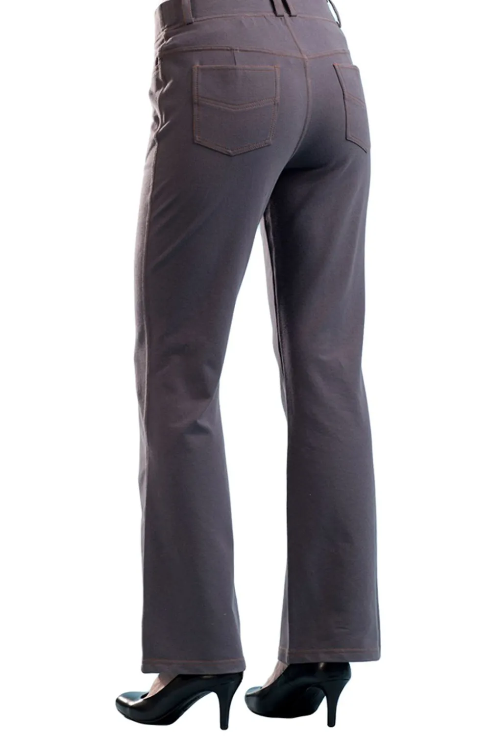 La Cera™ Pantalon Con Corte Tipo Bota De Punto Elastico La Cera