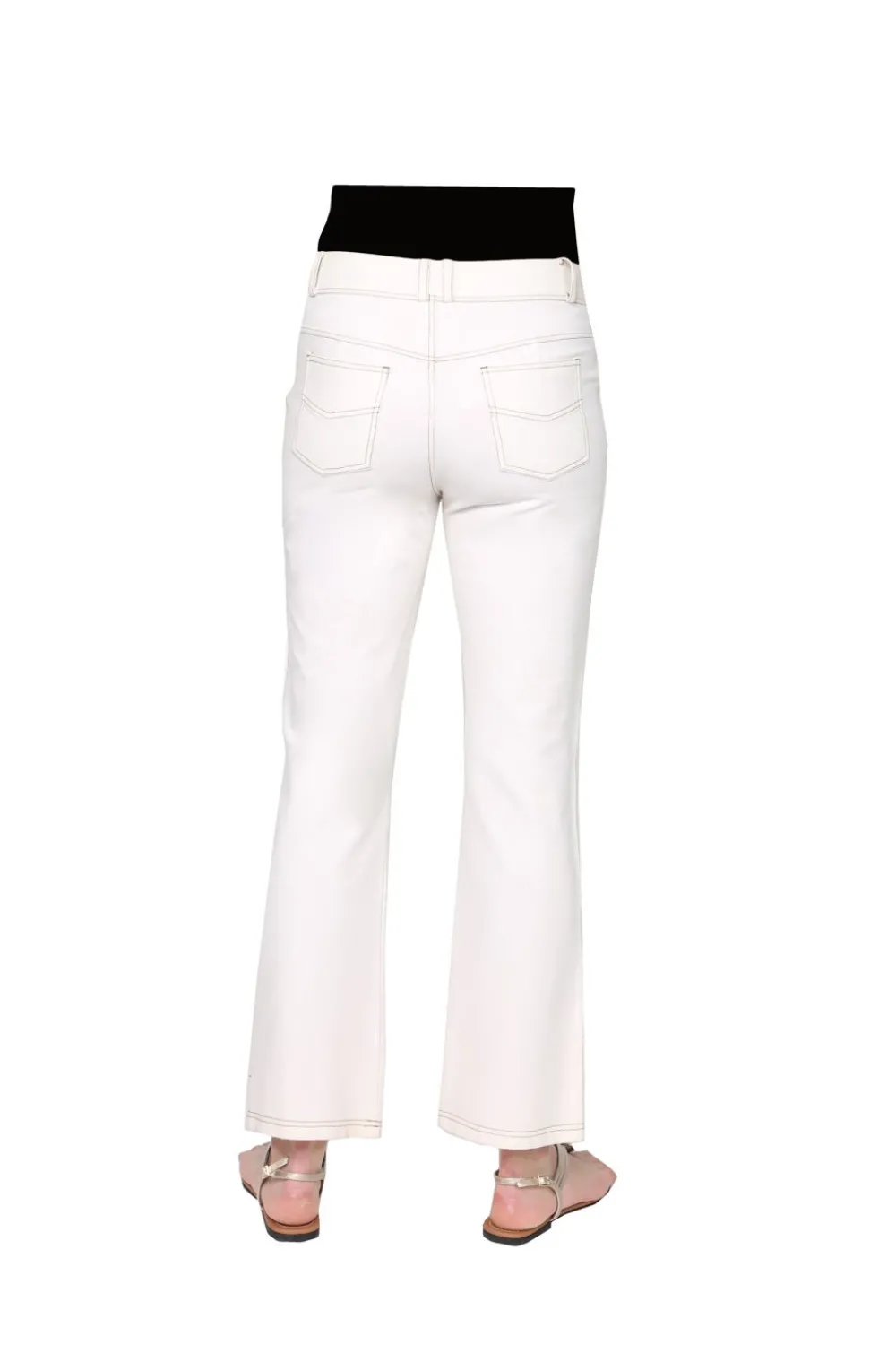La Cera™ Pantalon Con Corte Tipo Bota De Punto Elastico La Cera