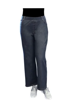 La Cera™ Pantalon De Pierna Ancha De Punto Elastico De Talla Grande La Cera