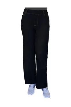 La Cera™ Pantalon De Pierna Ancha De Punto Elastico De Talla Grande La Cera