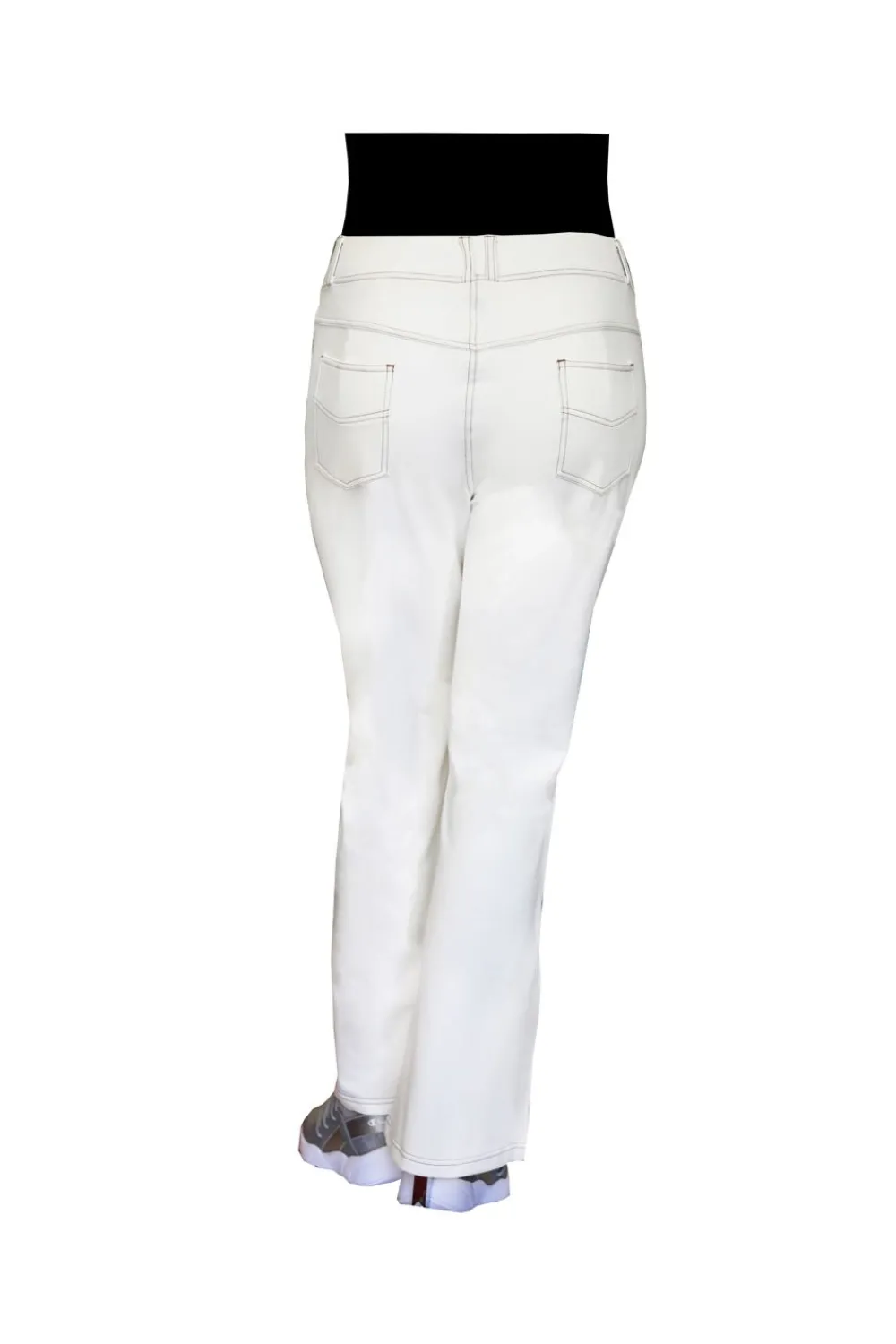La Cera™ Pantalon De Pierna Ancha De Punto Elastico De Talla Grande La Cera