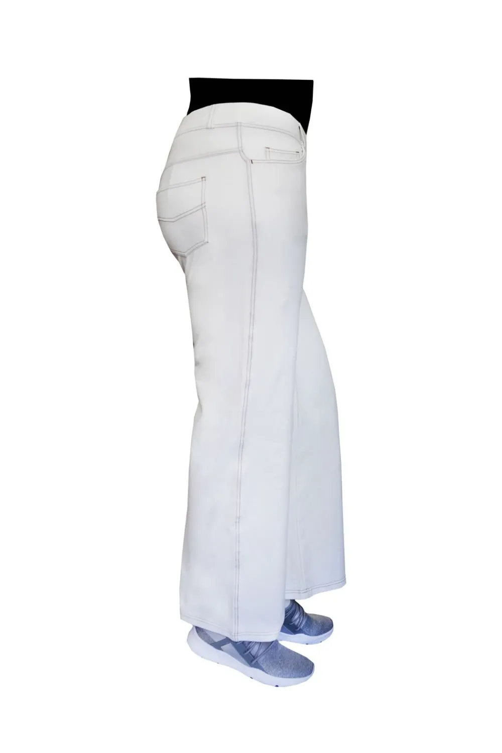 La Cera™ Pantalon De Pierna Ancha De Punto Elastico De Talla Grande La Cera