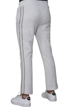 La Cera™ Pantalon De Rizo Frances Con Ribete De Rayas Tipo Esmoquin De Lurex