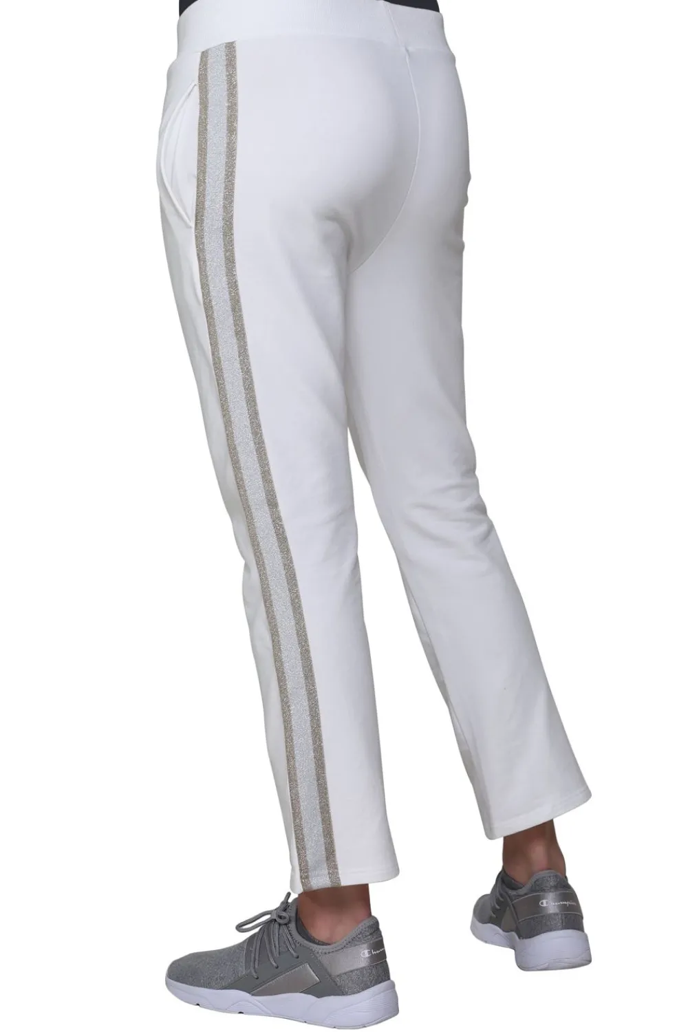 La Cera™ Pantalon De Rizo Frances De Talla Grande Con Ribete De Rayas De Esmoqu
