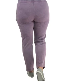 La Cera™ Pantalones Con Cordon De Felpa Francesa Jaspeados - Tallas Grandes