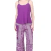 La Cera™ Pijama Capri Estampado Morado Y Blanco Rayon La Cera