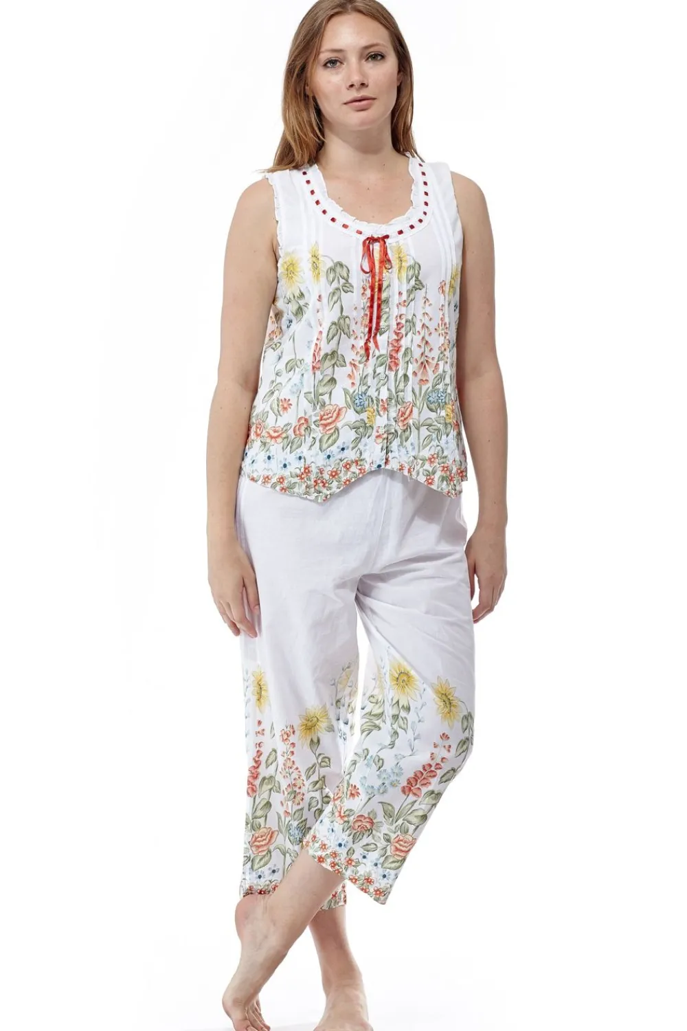 La Cera™ Pijama De Jardin De Girasoles 100% Algodon
