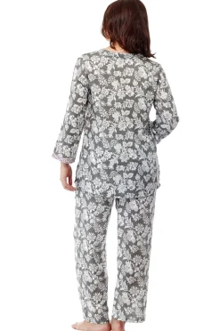 La Cera™ Pijama De Rayon Con Estampado Floral Salvia