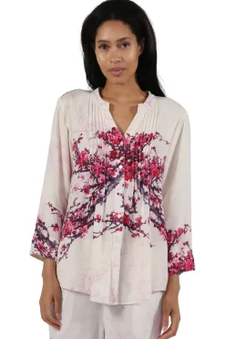 La Cera™ Pijama Estampado De Rayon De Manga Larga