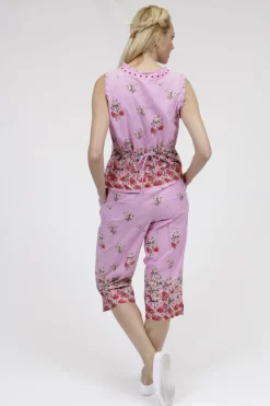 La Cera™ Pijama Floral Sin Mangas 100% Algodon