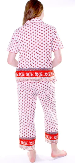 La Cera™ Pijama Rojo Y Blanco 100% Algodon.