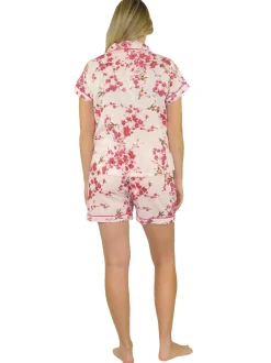 La Cera™ Pijama Tipo Boxer Con Diseno De Flores De Cerezo De La Cera