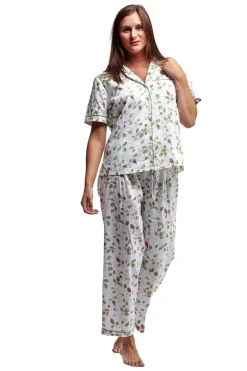 La Cera™ Pijamas De Talla Grande Con Estampado Floral En Color Menta