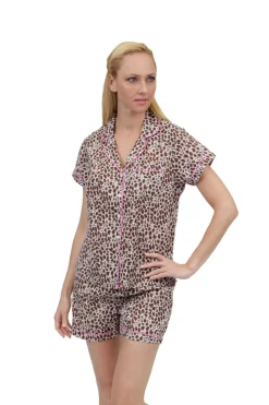 La Cera™ Pijamas De Talla Grande Con Estampado De Guepardo