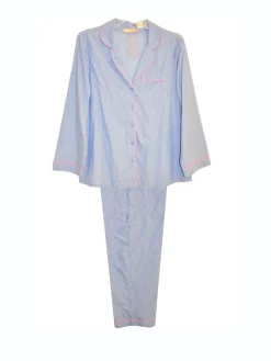 La Cera™ Pijamas De Talla Grande De Rayas Azules