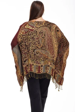 La Cera™ Poncho Estampado Paisley Chal La Cera