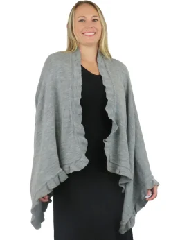 La Cera™ Poncho Tipo Chal Con Abertura Solida De La Cera