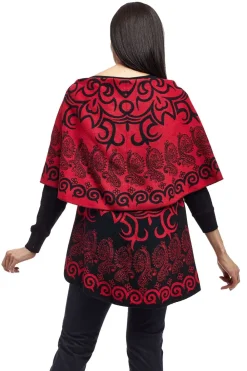La Cera™ Poncho Tipo Chal Con Estampado De Remolinos De La Cera