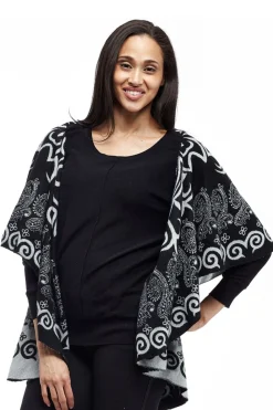 La Cera™ Poncho Tipo Chal Con Estampado De Remolinos De La Cera