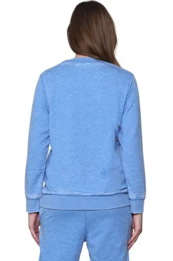La Cera™ Sudadera De Rizo Frances Con Cuello Redondo Y Jaspeado