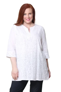 La Cera™ Top Con Apliques De Talla Grande La Cera