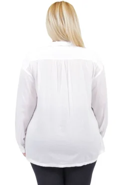 La Cera™ Top Con Botones Fruncidos En De Talla Grande La Cera