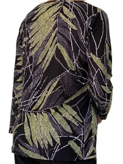 La Cera™ Top Con Cuello Vuelto Y Estampado De Palmeras Savannah De La Cera