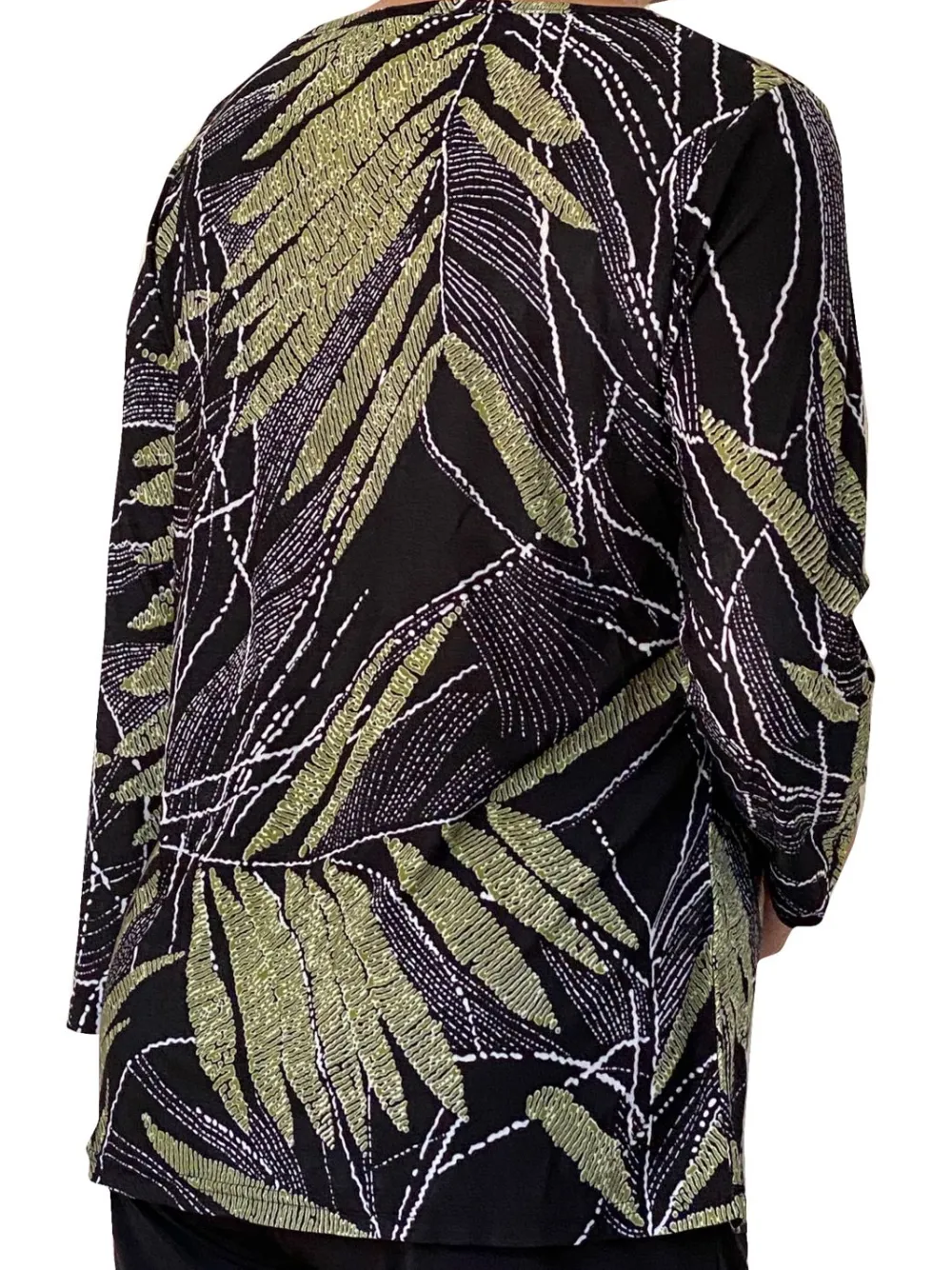 La Cera™ Top Con Cuello Vuelto Y Estampado De Palmeras Savannah De La Cera