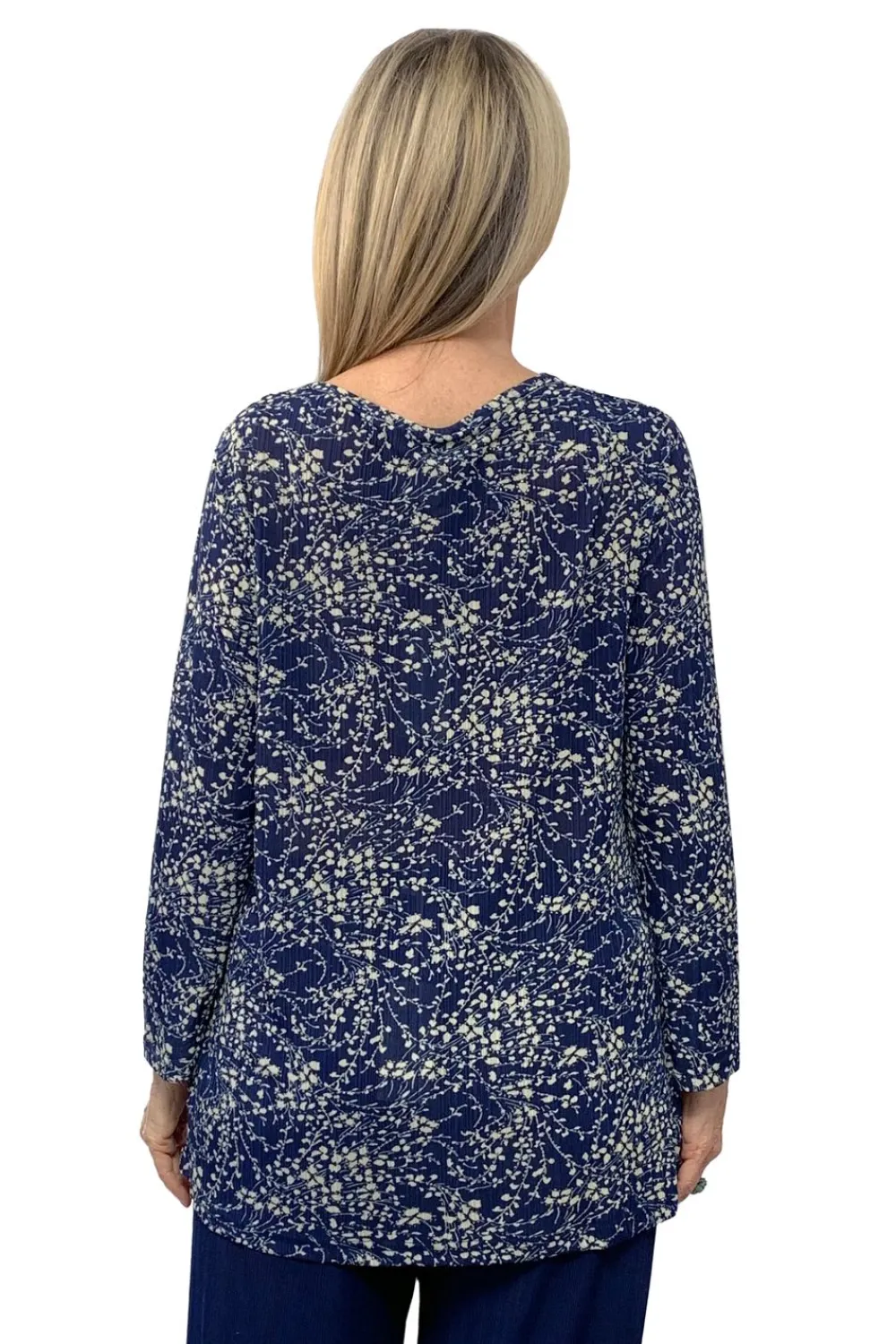 La Cera™ Top Con Cuello Vuelto Y Estampado Floral Lucerne De La Cera