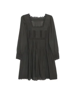 La Cera™ Top Con Detalle De Encaje Y Manga Larga De Talla Grande La Cera