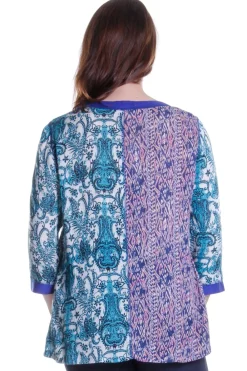 La Cera™ Top Con Patchwork Multicolor De La Cera