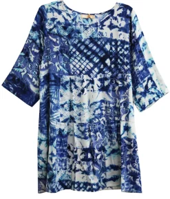 La Cera™ Top Con Vuelo Y Estampado De Batik Escalonado - Tallas Grandes