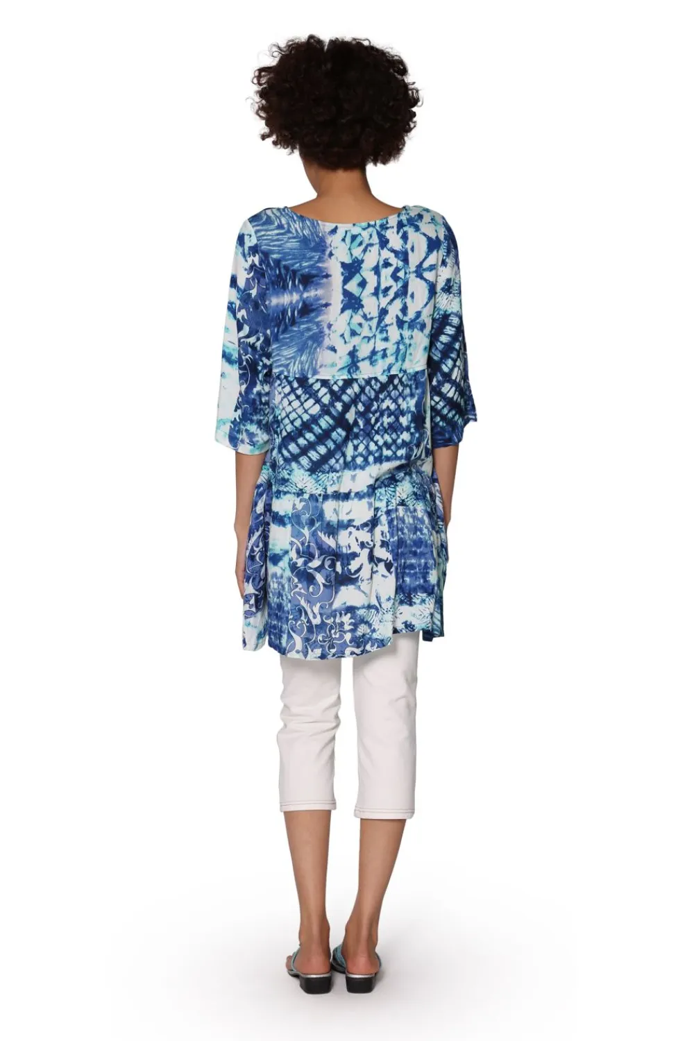 La Cera™ Top Con Vuelo Y Estampado De Batik Escalonado - Tallas Grandes