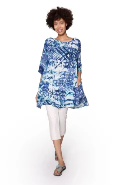 La Cera™ Top Con Vuelo Y Estampado Batik Escalonado