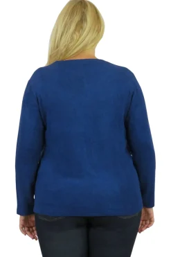 La Cera™ Top De Manga Larga Con Cuello En V Comfort Collection - Talla Grande