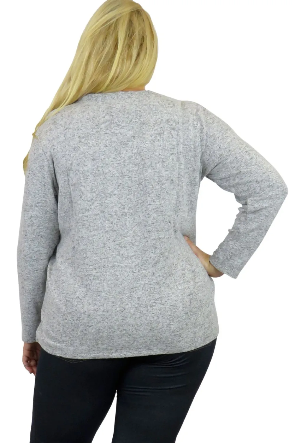 La Cera™ Top De Manga Larga Con Cuello En V Comfort Collection - Talla Grande