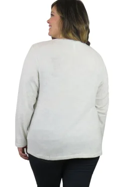 La Cera™ Top De Manga Larga Con Cuello En V Comfort Collection - Talla Grande