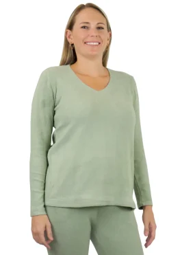 La Cera™ Top De Manga Larga Con Cuello En V Comfort Collection