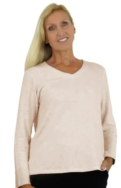 La Cera™ Top De Manga Larga Con Cuello En V Comfort Collection