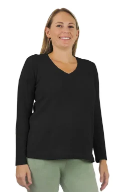 La Cera™ Top De Manga Larga Con Cuello En V Comfort Collection