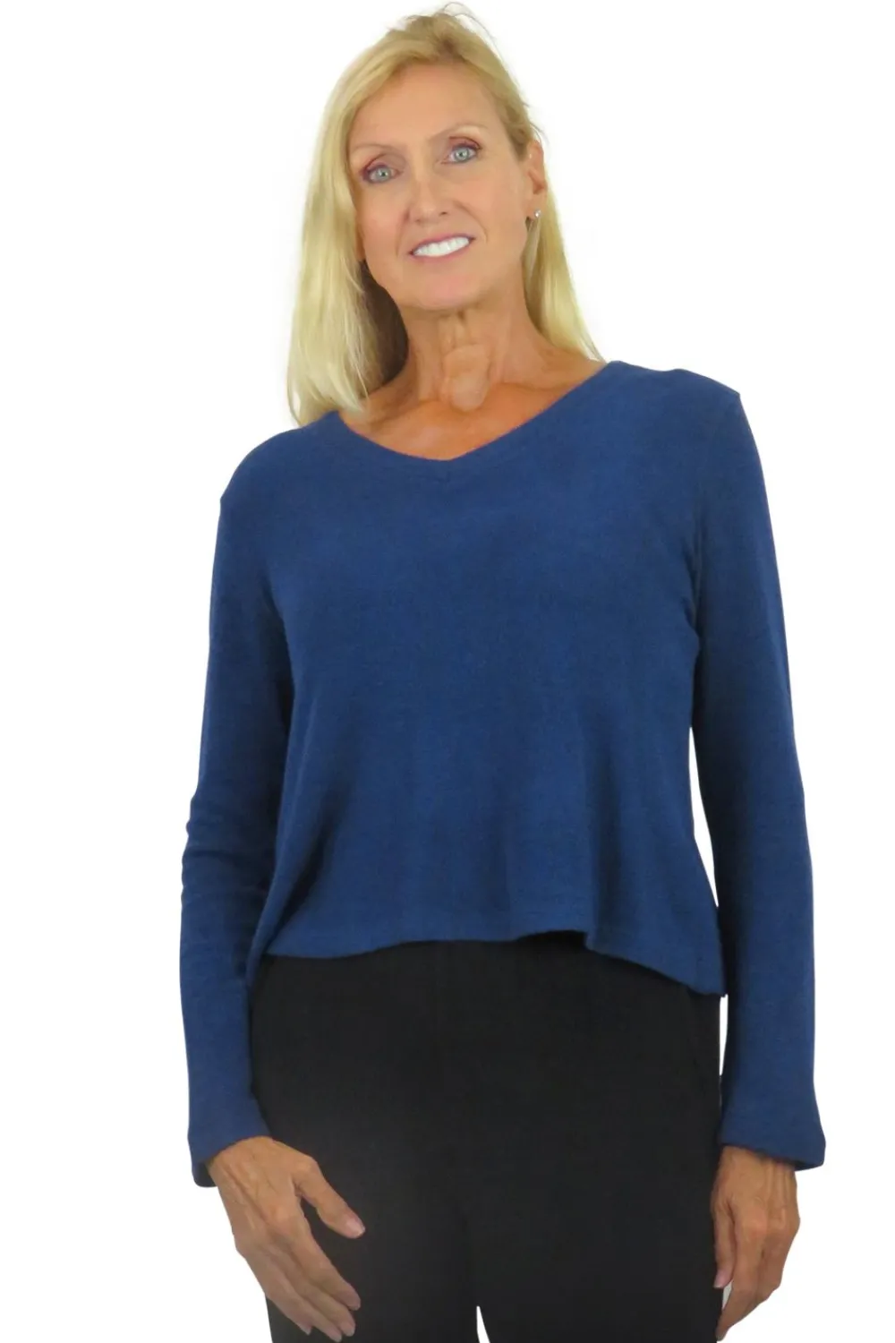La Cera™ Top De Manga Larga Con Cuello En V Comfort Collection