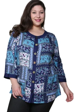La Cera™ Top De Patchwork La Cera Talla Grande
