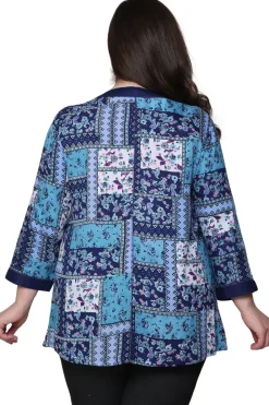 La Cera™ Top De Patchwork La Cera Talla Grande