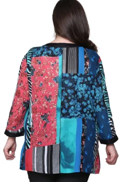 La Cera™ Top De Patchwork La Cera Talla Grande